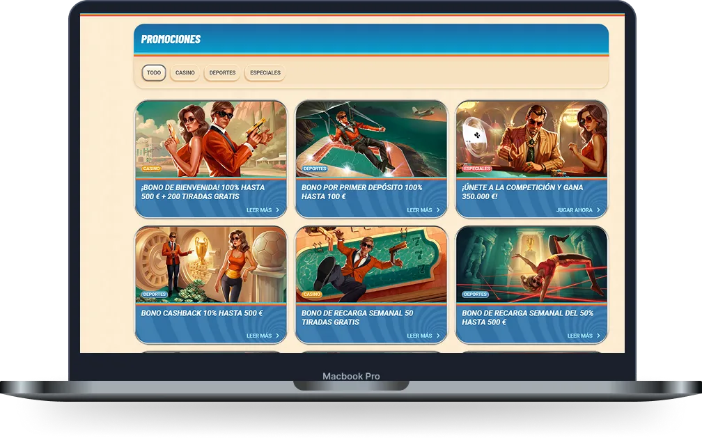 Vegasino Casino promociones con bonos de bienvenida, cashback y tiradas gratis
